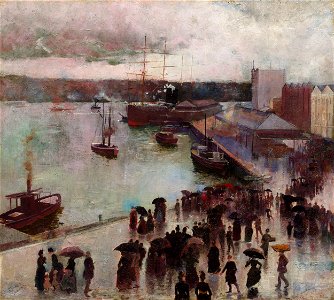 Charles Conder - Departure of the Orient - Circular Quay - Google Art Project
