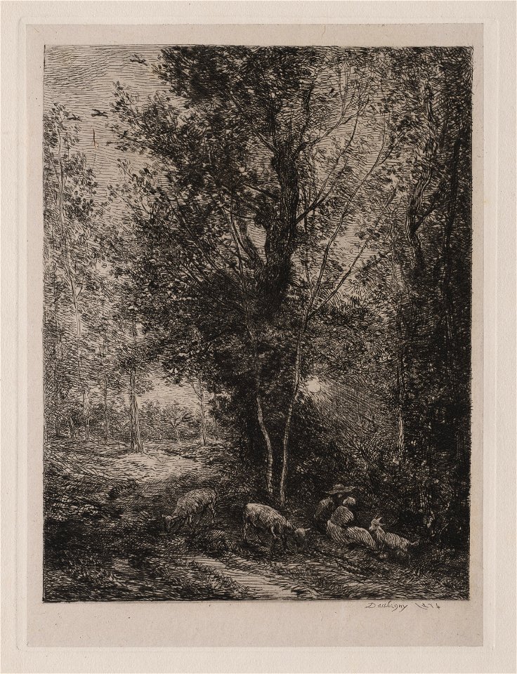 Charles François Daubigny (French, 1817-1878) - The Shepherd and Shepherdess - 2009.566 - Cleveland Museum of Art