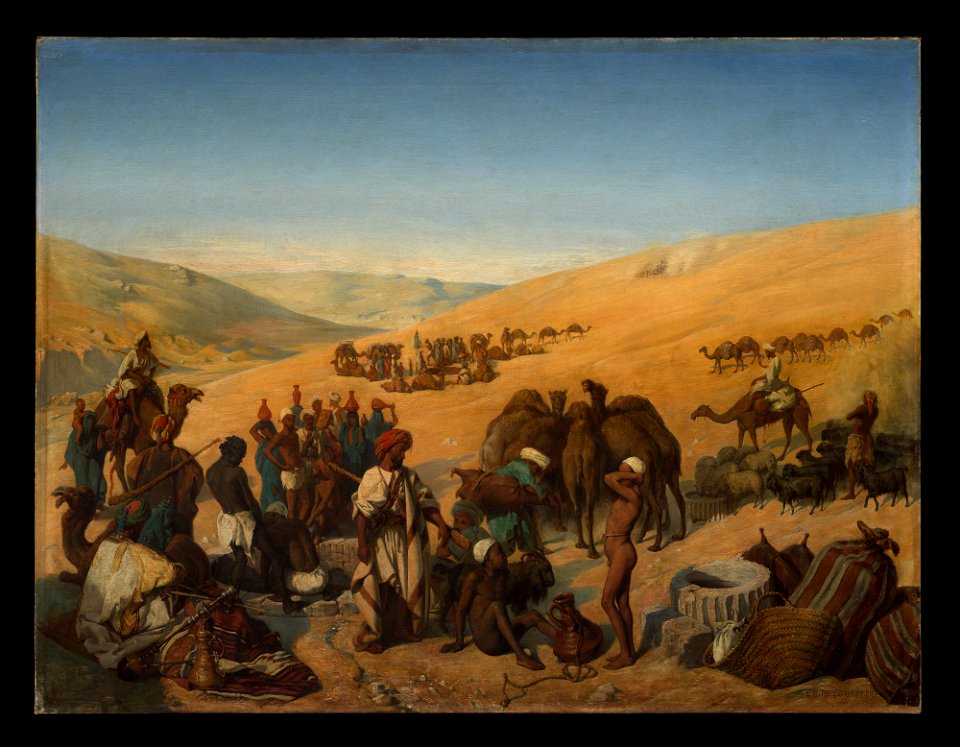 Charles de Coubertin - Halt of Caravans at the Wells of Saba (Beersheba) in the Desert South of Hebron - 2017.202.7 - Metropolitan Museum of Art