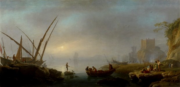 Charles François Lacroix de Marseille - An Italian Port Scene - BF.1990.2 - Museum of Fine Arts