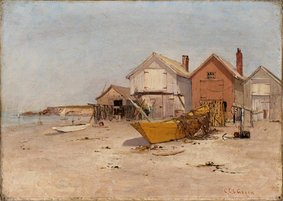 Charles Edwin Lewis Green - Houses on a Beach - 1961.96 - Fogg Museum