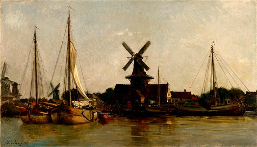 Charles François Daubigny - Mills at Dordrecht - 32.85 - Detroit Institute of Arts