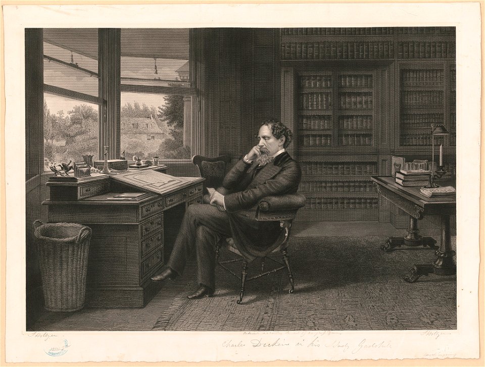 Charles Dickens in his study at Gadshill - S. Hollyer. LCCN97506807