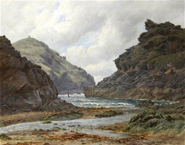 Charles Henry Branscombe (1858-1924) - Boscastle Harbour at Low Tide - 885001 - National Trust
