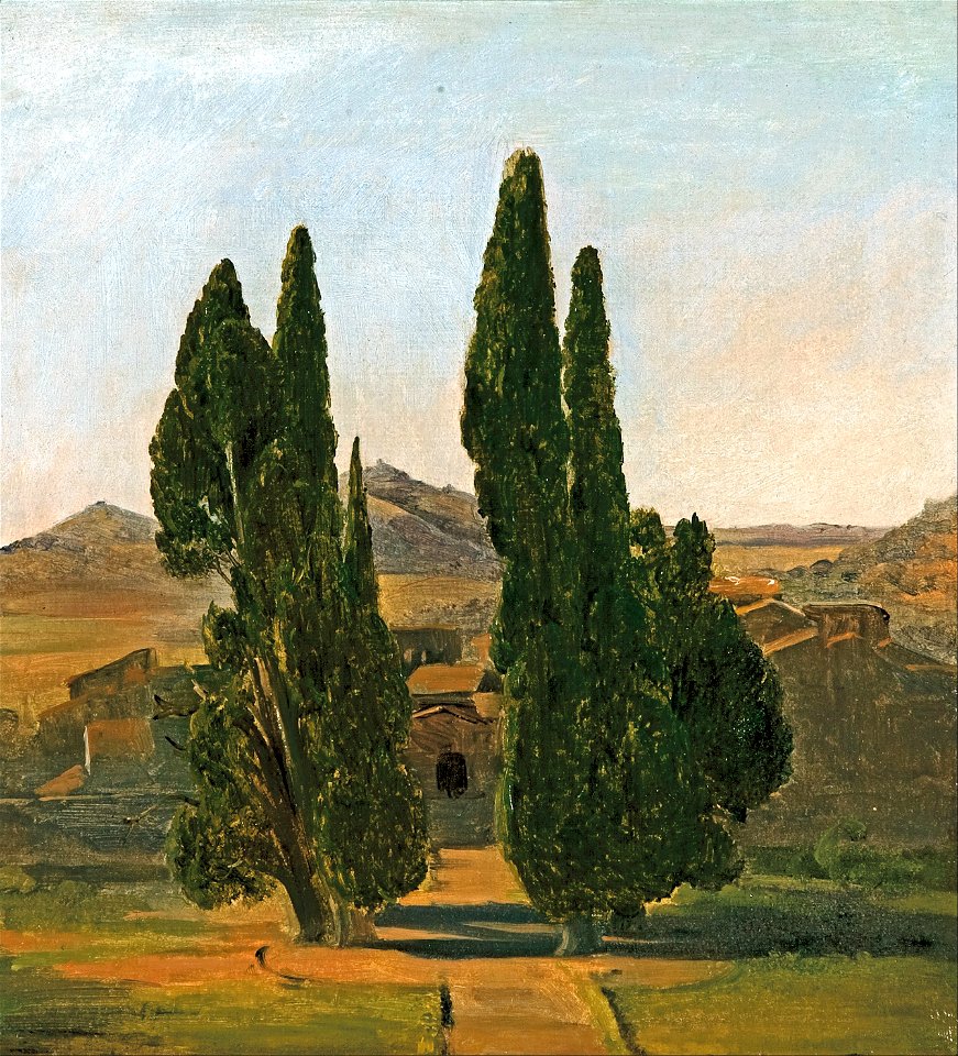 Charles Eastlake - Cypress trees at the Villa d'Este - Google Art Project
