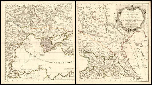 Charles Francois Delamarche. Carte Des Environs De La Mer Noire ou se trouvent LUkrayne, La Petite Tartarie, La Circassie, La Georgie.1783