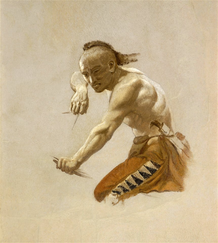 Charles Ferdinand Wimar - Study for Indian in Buffalo Hunt by Indians - 71.208.2 - Indianapolis Museum of Art