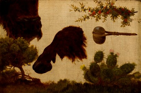 Charles Ferdinand Wimar - Study for “The Wounded Buffalo”, hill sage, buffalo... - 53-1947 - Saint Louis Art Museum