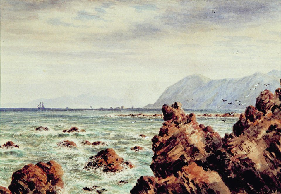 Charles Decimus Barraud - Rocky Coastline - Sarjeant Gallery