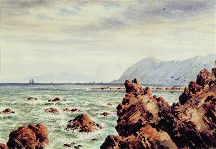 Charles Decimus Barraud - Rocky Coastline - Sarjeant Gallery