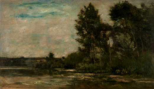 Charles François Daubigny - Scène de rivière (River Scene) - 1924-20 - Albright–Knox Art Gallery. Free illustration for personal and commercial use.