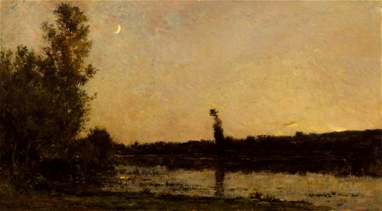 Charles François Daubigny - Twilight - Walters 37128. Free illustration for personal and commercial use.