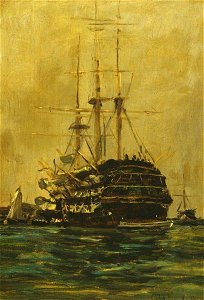 Charles Edward Holloway (1838-1897) - The St Vincent in Portsmouth Harbour - N04149 - National Gallery