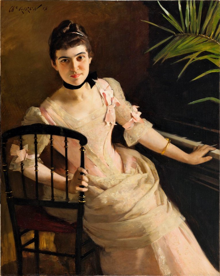 Charles Giron Jeune femme au piano