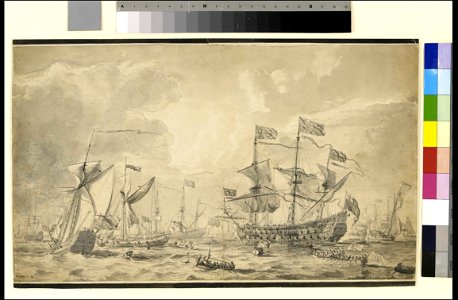 Charles II's visit to the Combined French and English Fleets at the Nore, 6 June 1672 RMG PY8400