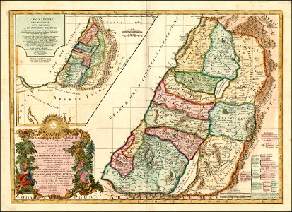 Charles Francois Delamarche. Carte De La Terre Hebreux ou Israelites partagee selon l'ordre de Dieu aux douze tirbus descendantes Des Douze Fils De Jacob. Paris 1797