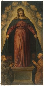 Charles Herbert Moore - Reduced Study of Tintoret's Madonna of the Faithful, in the Academy of Venice - 1926.33.39 - Harvard Art Museums