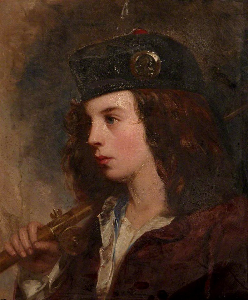 Charles Grey (c.1808-1892) - Alfred Grey (1845–1926), the Artist's Son, with a Fishing Rod over His Shoulder - 1221316 - National Trust