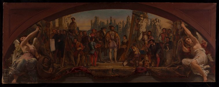 Charles Louis Lucien Muller - Esquisse pour le pavillon Denon au Louvre , Les quatre âges de la vie artistique en France - Présent - PPP4678 - Musée des Beaux-Arts de la ville de Paris
