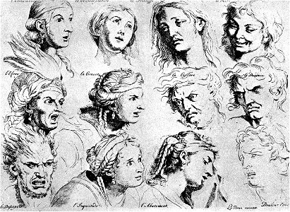 Charles le Brun, The Expressions. Free illustration for personal and commercial use.