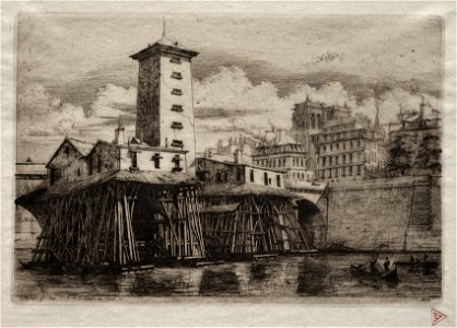 Charles Meryon (French, 1821-1868) - Etchings of Paris, The Notre Dame Pump - 1954.888 - Cleveland Museum of Art