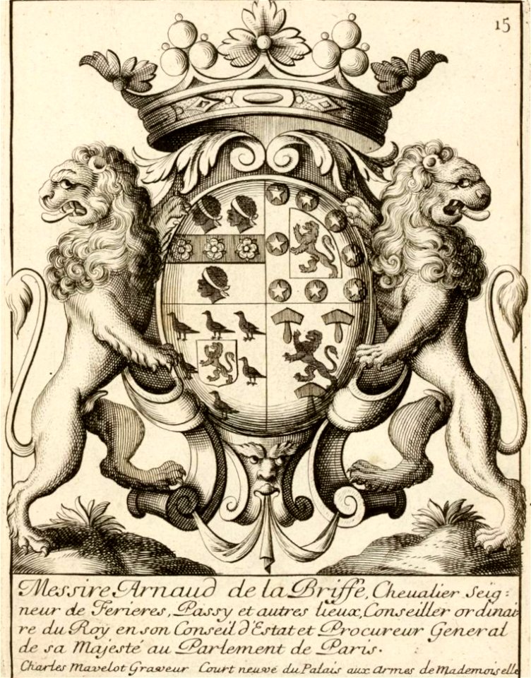 Charles Mavelot - Armoiries d'Arnaud de La Briffe