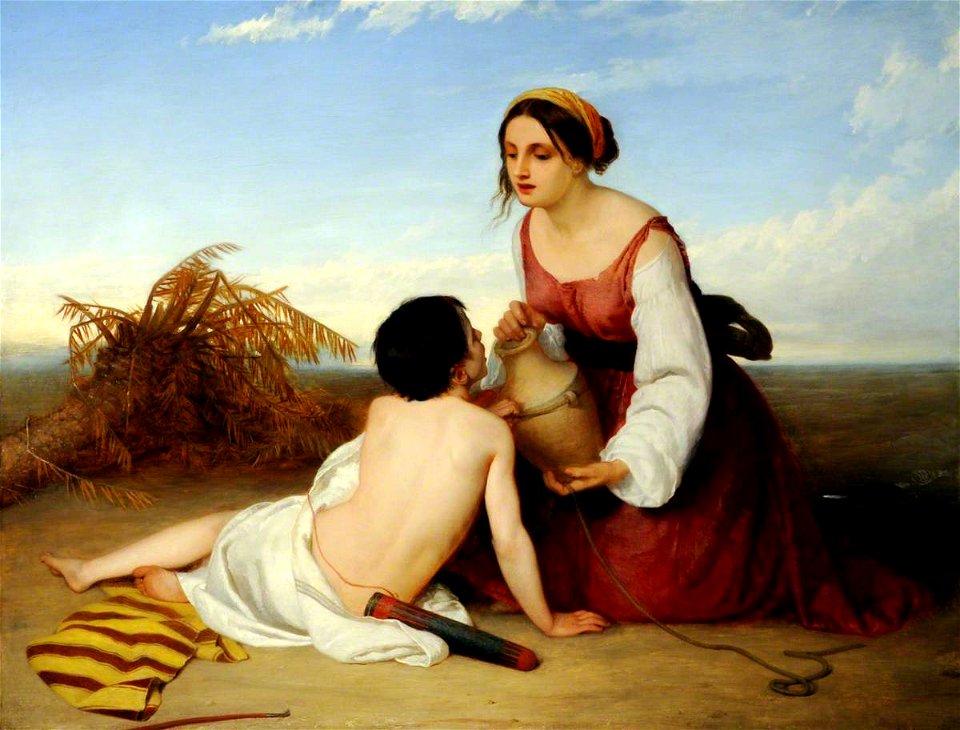 Charles Lock Eastlake (1793-1865) - Hagar Offering Water to Her Son, Ishmael, in the Desert - 622735 - National Trust