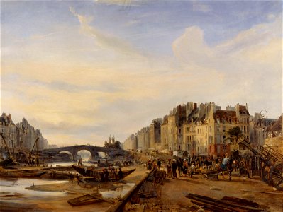 Charles Louis Mozin - Le Pont-Marie et le port Saint-Paul - P242 - Musée Carnavalet