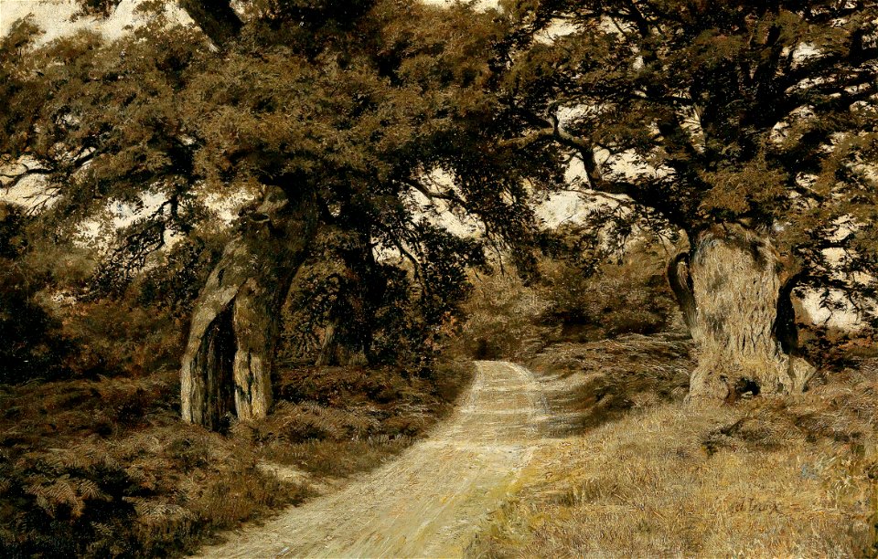 Charles Le Roux - A moonlit night in the forest