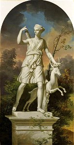 Charles Meynier - Statues of Diana the Huntress in a landscape