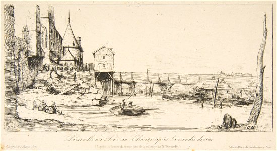 Charles Meryon, Passerelle du Pont-au-Change après l'incendie de 1621, 1860