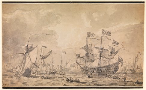Charles II's visit to the Combined French and English Fleets at the Nore, 6 June 1672 RMG L9779