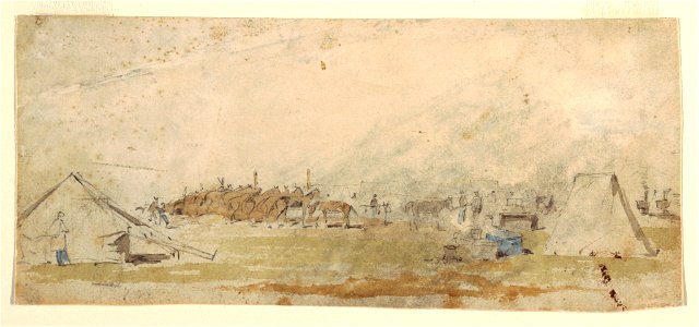 Drawing, Army Encampment, 1862 (CH 18173737). Free illustration for personal and commercial use.