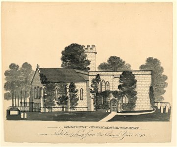 Drawing, Oddington Church Yard, Gloucestershire, North East View, 1843 (CH 18604893)