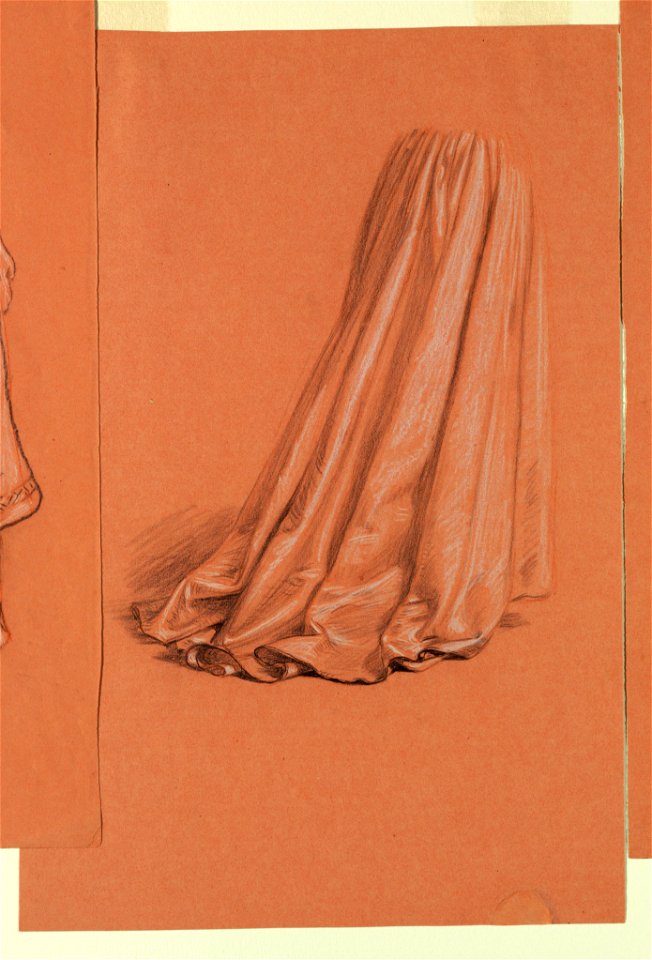 Drawing, drapery (study for oil painting, Wedding Procession), ca. 1872 (CH 18404455)