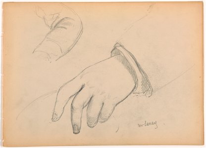 Drawing, George D. Seney, Hand and Arm study; Verso- Left Foot, 1881 (CH 18566813)
