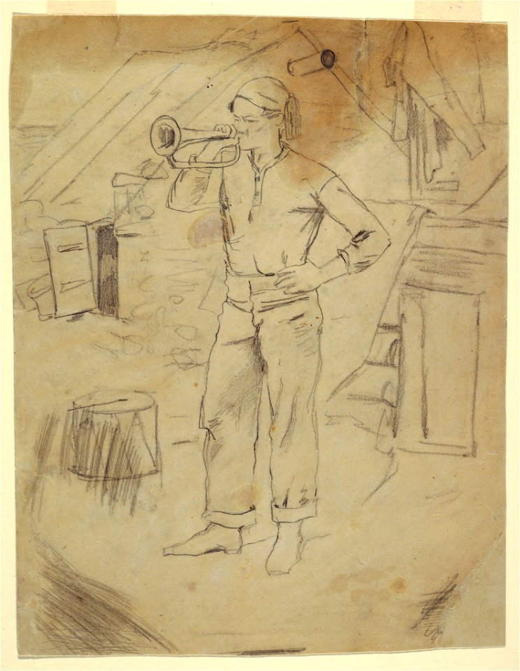 Drawing, Man Wearing Zouave's Cap, probably 1862 (CH 18173701)