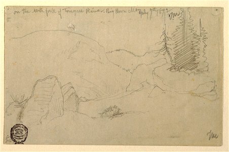 Drawing, On the North Fork of Tongue River, Big Horn Mountain, Wyoming, July 7, 1892 (CH 18189813)