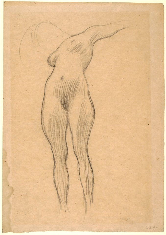 Gustav Klimt - Floating Woman with Outstretched Arm (Study for Medicine), 1900-1901 - Google Art Project