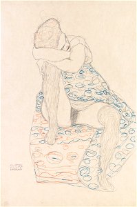 Gustav Klimt - Seated Figure with Gathered up Skirt - Google Art Project