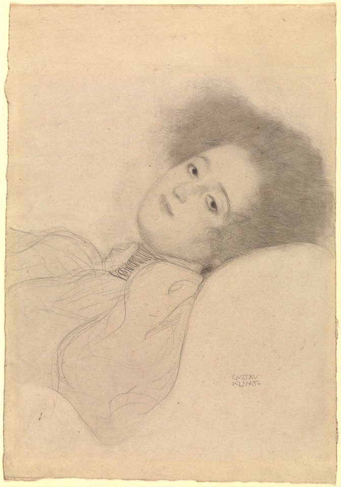 Gustav Klimt (Austrian - Portrait of a Young Woman Reclining - Google Art Project