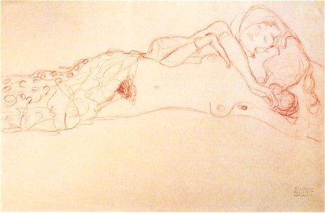 Gustav Klimt - Zwei auf dem Rücken liegende Akte - ca1906