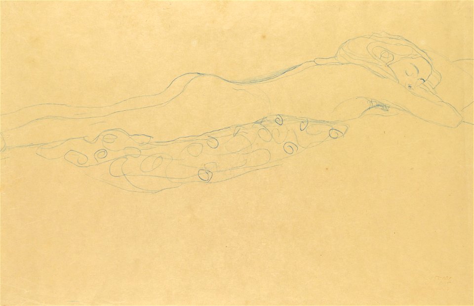 Gustav Klimt Skizze zu Wasserschlangen II 1907
