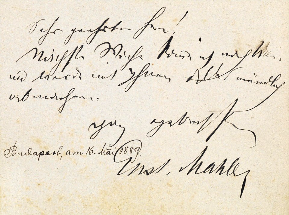 Gustav Mahler Briefkarte 1889-05-16