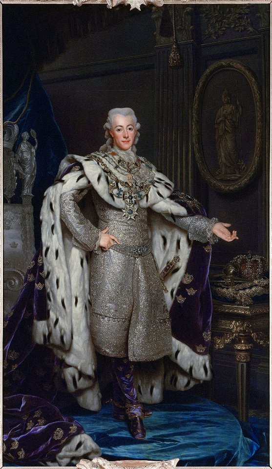 Gustav III (1746-1792), King of Sweden, in coronation-robes (Alexander Roslin) - Nationalmuseum - 15330FXD