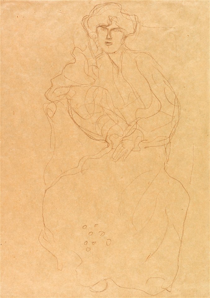 Gustav Klimt Im Lehnstuhl Sitzende von vorne c1904