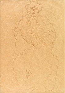 Gustav Klimt Im Lehnstuhl Sitzende von vorne c1904. Free illustration for personal and commercial use.