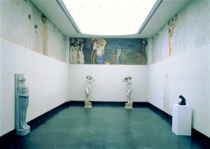 Gustav Klimt - Beethovenfries, Die Sehnsucht nach dem Glück (nach Richard Wagners Interpretation der IX. Sinfonie von Ludwig van Beethoven) - 5987 - Österreichische Galerie Belvedere