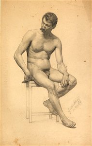 Gustav Klimt Sitzender männlicher Akt 1879-12-05