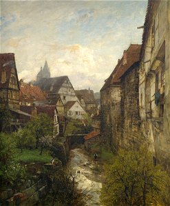 Gustav Schönleber Partie in der Esslinger Altstadt 1880